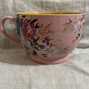 Matilda Jane Coffee Mug Floral Pink Mug with Yellow Interior